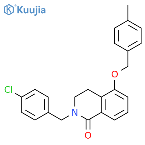 2-(4-chlorophenyl)methyl-5-(4-methylphenyl)methoxy-1,2,3,4-tetrahydroisoquinolin-1-one structure