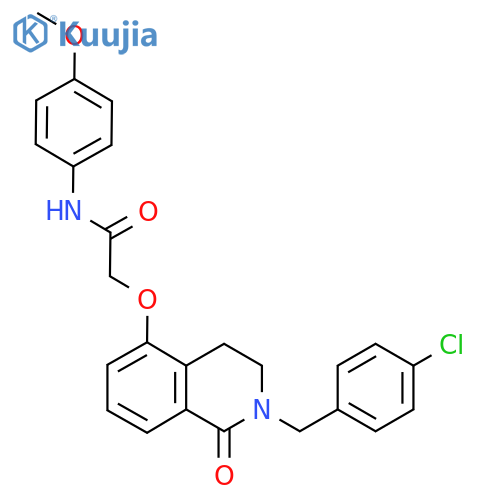 2-({2-(4-chlorophenyl)methyl-1-oxo-1,2,3,4-tetrahydroisoquinolin-5-yl}oxy)-N-(4-methoxyphenyl)acetamide structure