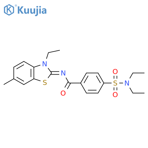 4-(diethylsulfamoyl)-N-(2Z)-3-ethyl-6-methyl-2,3-dihydro-1,3-benzothiazol-2-ylidenebenzamide structure