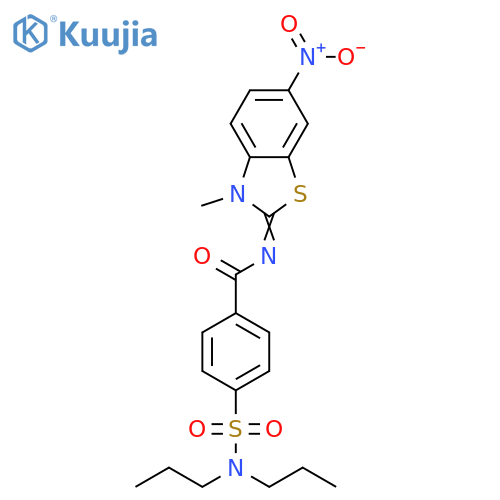 4-(dipropylsulfamoyl)-N-(2E)-3-methyl-6-nitro-2,3-dihydro-1,3-benzothiazol-2-ylidenebenzamide structure