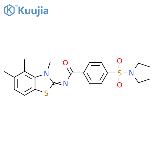 4-(pyrrolidine-1-sulfonyl)-N-(2E)-3,4,5-trimethyl-2,3-dihydro-1,3-benzothiazol-2-ylidenebenzamide structure