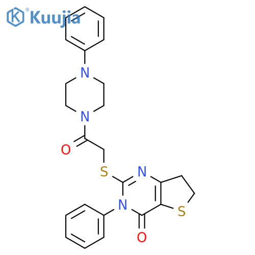 2-{2-oxo-2-(4-phenylpiperazin-1-yl)ethylsulfanyl}-3-phenyl-3H,4H,6H,7H-thieno3,2-dpyrimidin-4-one structure