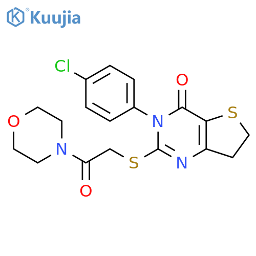 3-(4-chlorophenyl)-2-{2-(morpholin-4-yl)-2-oxoethylsulfanyl}-3H,4H,6H,7H-thieno3,2-dpyrimidin-4-one structure