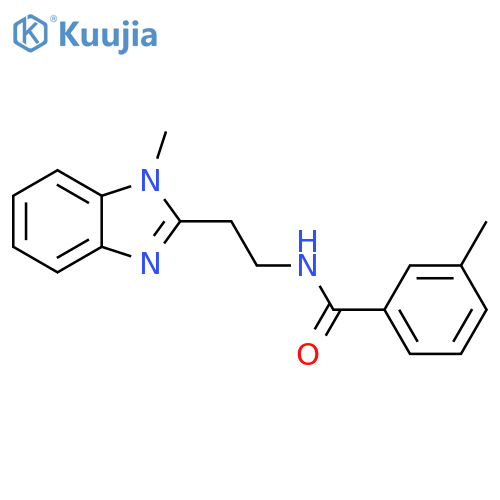 3-methyl-N-2-(1-methyl-1H-1,3-benzodiazol-2-yl)ethylbenzamide structure