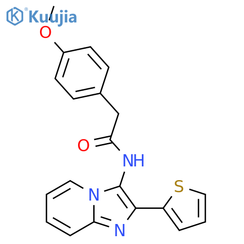 2-(4-methoxyphenyl)-N-2-(thiophen-2-yl)imidazo1,2-apyridin-3-ylacetamide structure