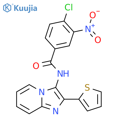 4-chloro-3-nitro-N-2-(thiophen-2-yl)imidazo1,2-apyridin-3-ylbenzamide structure