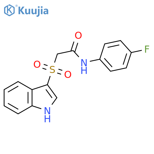 N-(4-fluorophenyl)-2-(1H-indole-3-sulfonyl)acetamide structure