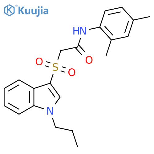 N-(2,4-dimethylphenyl)-2-(1-propyl-1H-indol-3-yl)sulfonylacetamide structure