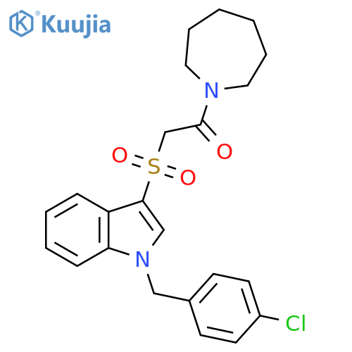 1-(azepan-1-yl)-2-({1-(4-chlorophenyl)methyl-1H-indol-3-yl}sulfonyl)ethan-1-one structure
