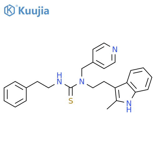 3-2-(2-methyl-1H-indol-3-yl)ethyl-1-(2-phenylethyl)-3-(pyridin-4-yl)methylthiourea structure