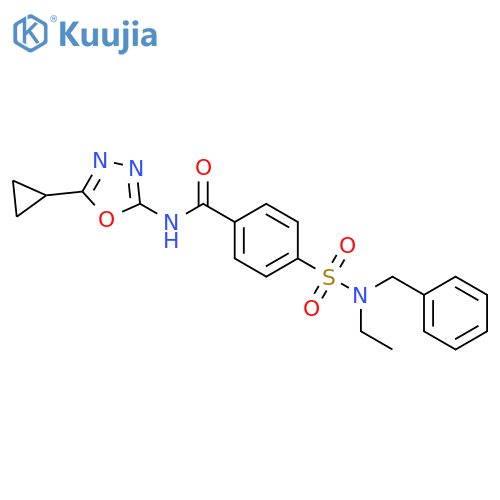 4-benzyl(ethyl)sulfamoyl-N-(5-cyclopropyl-1,3,4-oxadiazol-2-yl)benzamide structure