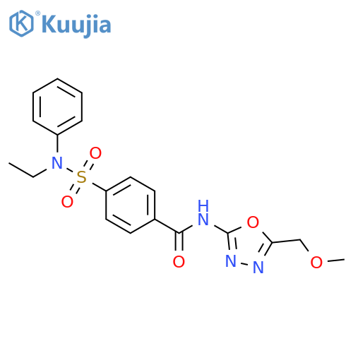 4-ethyl(phenyl)sulfamoyl-N-5-(methoxymethyl)-1,3,4-oxadiazol-2-ylbenzamide structure