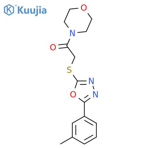 2-{5-(3-methylphenyl)-1,3,4-oxadiazol-2-ylsulfanyl}-1-(morpholin-4-yl)ethan-1-one structure