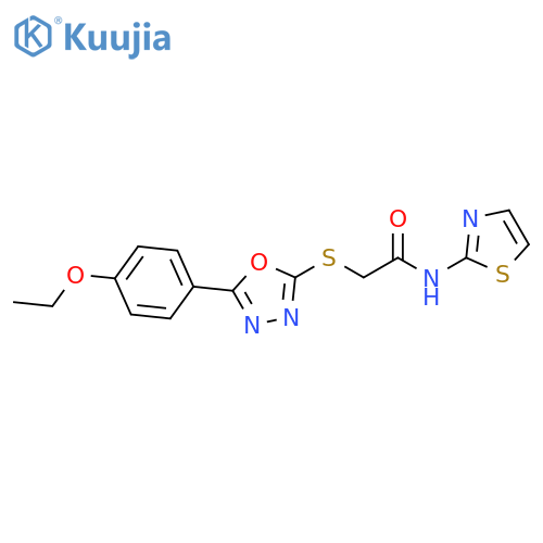 2-{5-(4-ethoxyphenyl)-1,3,4-oxadiazol-2-ylsulfanyl}-N-(1,3-thiazol-2-yl)acetamide structure