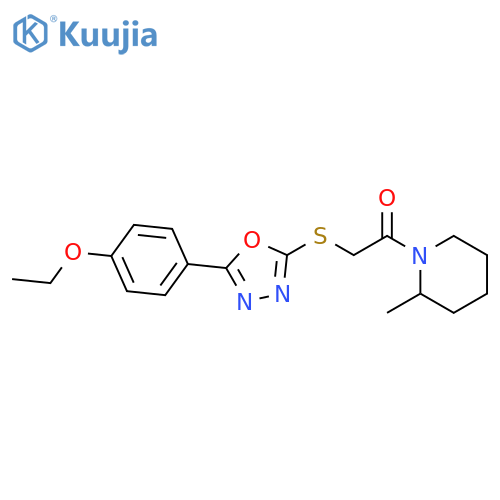 2-{5-(4-ethoxyphenyl)-1,3,4-oxadiazol-2-ylsulfanyl}-1-(2-methylpiperidin-1-yl)ethan-1-one structure