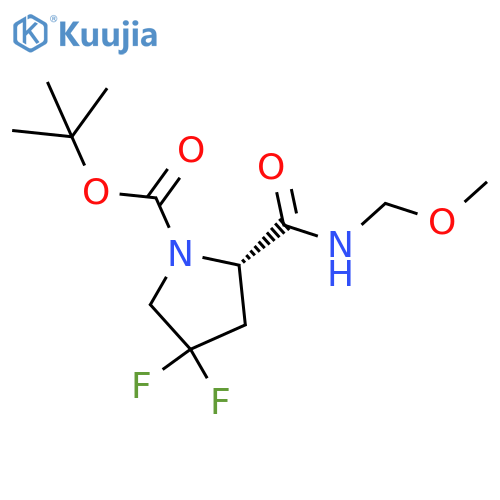 tert-butyl (2S)-4,4-difluoro-2-methoxy(methyl)carbamoylpyrrolidine-1-carboxylate structure