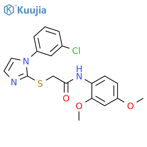 2-{1-(3-chlorophenyl)-1H-imidazol-2-ylsulfanyl}-N-(2,4-dimethoxyphenyl)acetamide structure