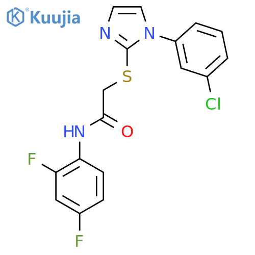 2-{1-(3-chlorophenyl)-1H-imidazol-2-ylsulfanyl}-N-(2,4-difluorophenyl)acetamide structure