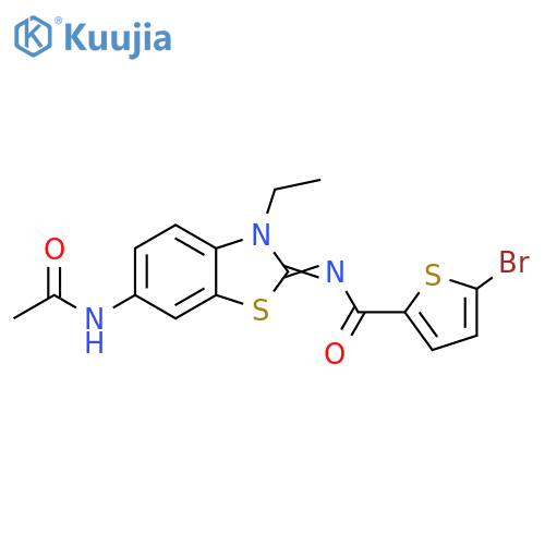5-bromo-N-(2E)-6-acetamido-3-ethyl-2,3-dihydro-1,3-benzothiazol-2-ylidenethiophene-2-carboxamide structure