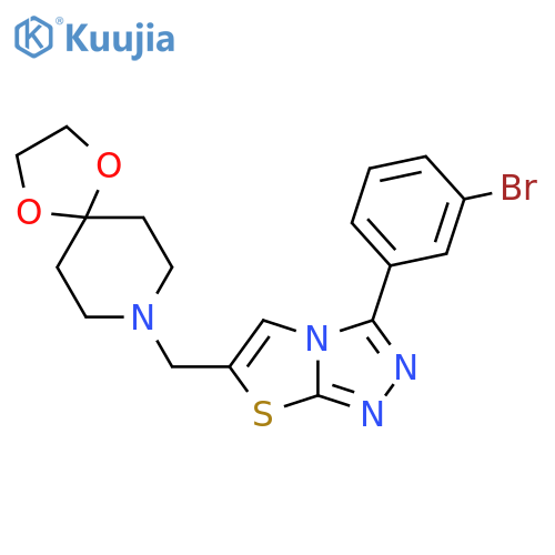 8-{3-(3-bromophenyl)-1,2,4triazolo3,4-b1,3thiazol-6-ylmethyl}-1,4-dioxa-8-azaspiro4.5decane structure