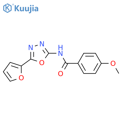 N-5-(furan-2-yl)-1,3,4-oxadiazol-2-yl-4-methoxybenzamide structure