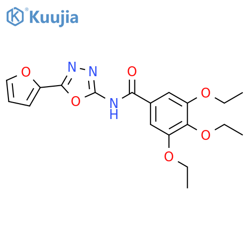 3,4,5-triethoxy-N-5-(furan-2-yl)-1,3,4-oxadiazol-2-ylbenzamide structure