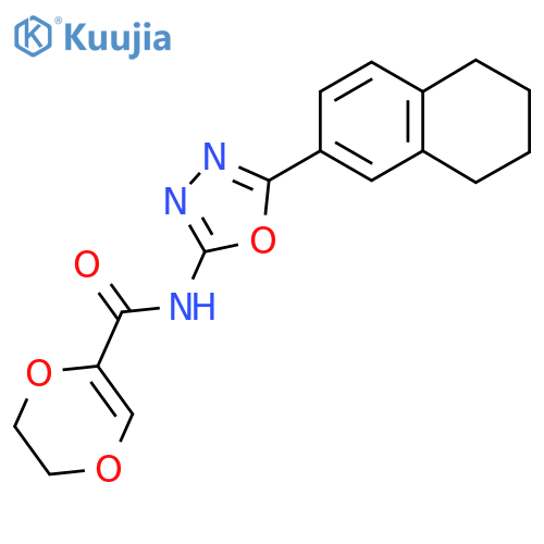 N-5-(5,6,7,8-tetrahydronaphthalen-2-yl)-1,3,4-oxadiazol-2-yl-5,6-dihydro-1,4-dioxine-2-carboxamide structure