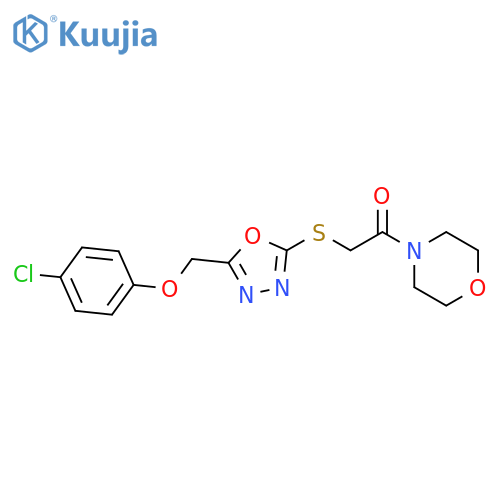 2-({5-(4-chlorophenoxy)methyl-1,3,4-oxadiazol-2-yl}sulfanyl)-1-(morpholin-4-yl)ethan-1-one structure