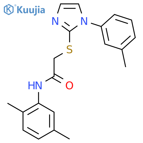 N-(2,5-dimethylphenyl)-2-{1-(3-methylphenyl)-1H-imidazol-2-ylsulfanyl}acetamide structure