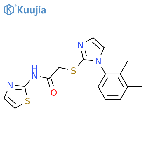 2-{1-(2,3-dimethylphenyl)-1H-imidazol-2-ylsulfanyl}-N-(1,3-thiazol-2-yl)acetamide structure