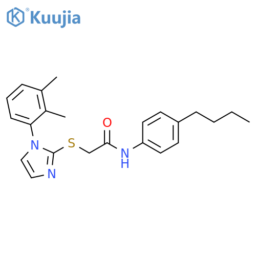 N-(4-butylphenyl)-2-{1-(2,3-dimethylphenyl)-1H-imidazol-2-ylsulfanyl}acetamide structure