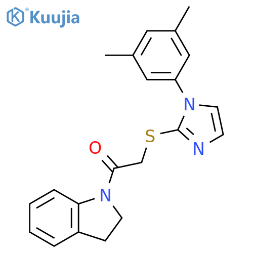 1-(2,3-dihydro-1H-indol-1-yl)-2-{1-(3,5-dimethylphenyl)-1H-imidazol-2-ylsulfanyl}ethan-1-one structure