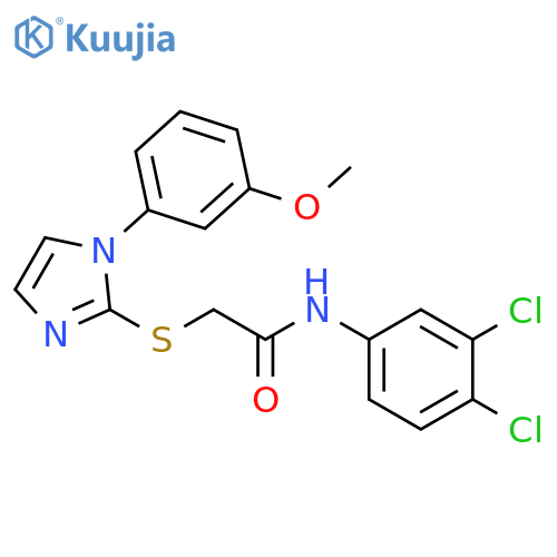 N-(3,4-dichlorophenyl)-2-{1-(3-methoxyphenyl)-1H-imidazol-2-ylsulfanyl}acetamide structure