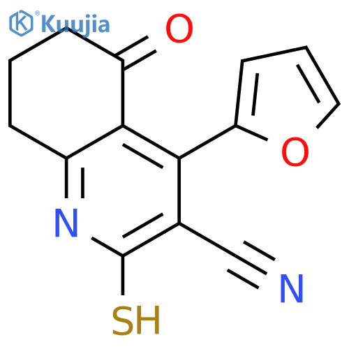 4-(furan-2-yl)-5-oxo-2-sulfanyl-5,6,7,8-tetrahydroquinoline-3-carbonitrile structure