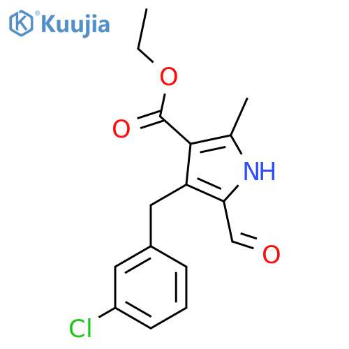 ethyl 4-[(3-chlorophenyl)methyl]-5-formyl-2-methyl-1H-pyrrole-3-carboxylate structure