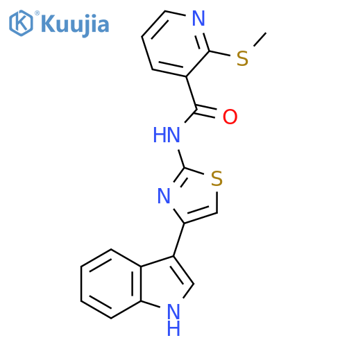 N-(4-(1H-Indol-3-yl)thiazol-2-yl)-2-(methylthio)nicotinamide structure