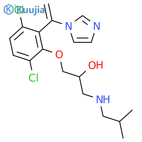 1-{3,6-dichloro-2-[1-(1H-imidazol-1-yl)ethenyl]phenoxy}-3-[(2-methylpropyl)amino]propan-2-ol structure