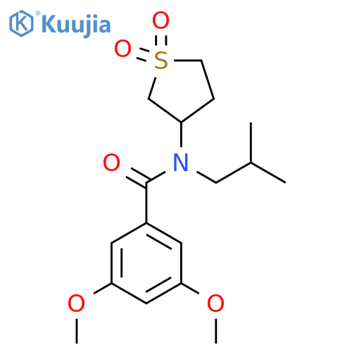 N-(1,1-dioxo-1lambda6-thiolan-3-yl)-3,5-dimethoxy-N-(2-methylpropyl)benzamide structure
