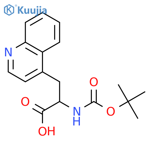 (2R)-2-(tert-butoxycarbonylamino)-3-(4-quinolyl)propanoic acid structure