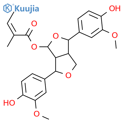 7,9':7',9-Diepoxy-8,8'-lignan-3,3',4,4',9-pentol; (7S,7'S,8S,8'R,9R)-form, 3,3'-Di-Me ether, 9-angeloyl structure