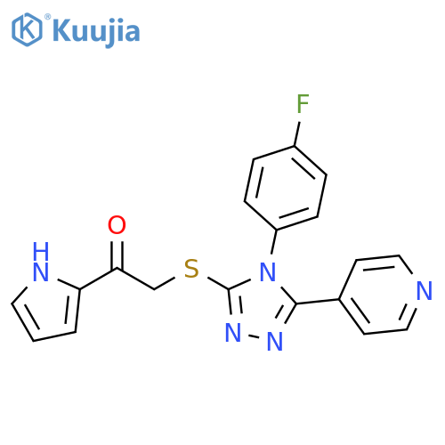 Ethanone, 2-[[4-(4-fluorophenyl)-5-(4-pyridinyl)-4H-1,2,4-triazol-3-yl]thio]-1-(1H-pyrrol-2-yl)- structure