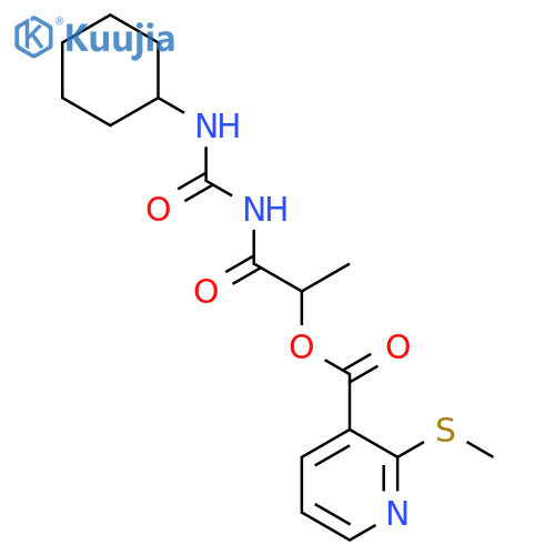 1-(3-Cyclohexylureido)-1-oxopropan-2-yl 2-(methylthio)nicotinate structure