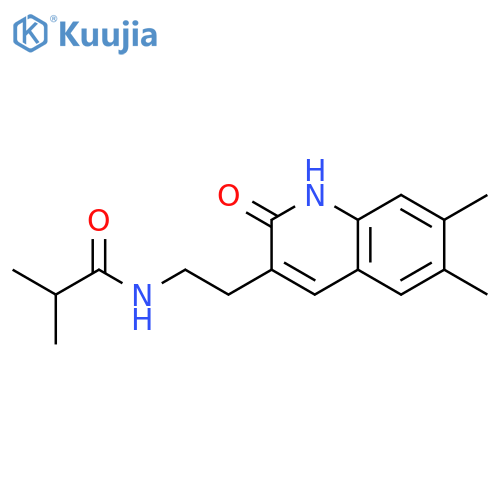 N-2-(6,7-dimethyl-2-oxo-1,2-dihydroquinolin-3-yl)ethyl-2-methylpropanamide structure