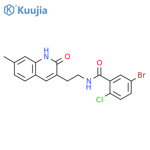5-bromo-2-chloro-N-2-(7-methyl-2-oxo-1,2-dihydroquinolin-3-yl)ethylbenzamide structure