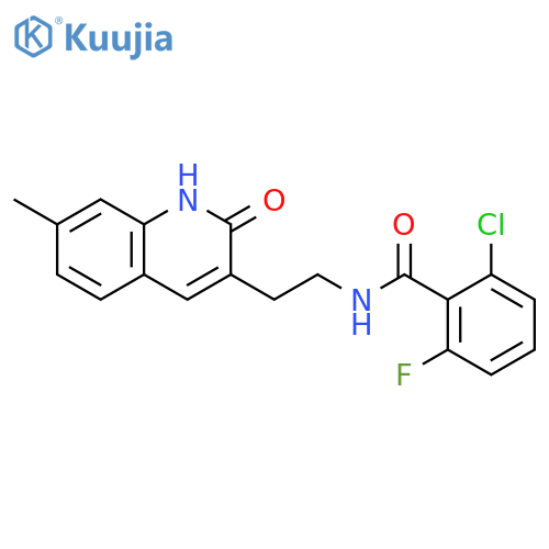 2-chloro-6-fluoro-N-2-(7-methyl-2-oxo-1,2-dihydroquinolin-3-yl)ethylbenzamide structure