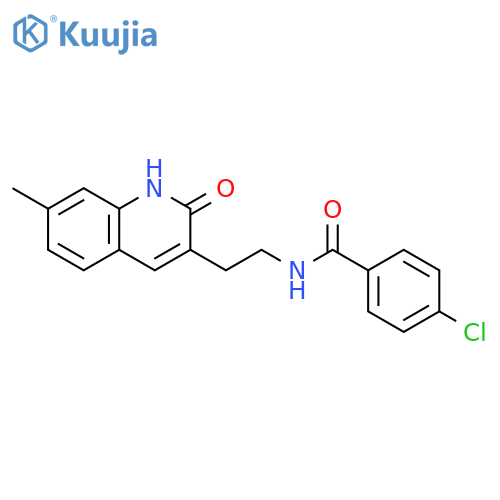 4-chloro-N-2-(7-methyl-2-oxo-1,2-dihydroquinolin-3-yl)ethylbenzamide structure
