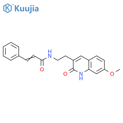 (2Z)-N-2-(7-methoxy-2-oxo-1,2-dihydroquinolin-3-yl)ethyl-3-phenylprop-2-enamide structure