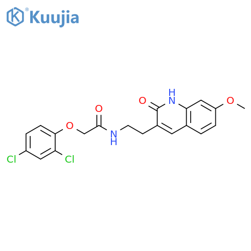 2-(2,4-dichlorophenoxy)-N-2-(7-methoxy-2-oxo-1,2-dihydroquinolin-3-yl)ethylacetamide structure
