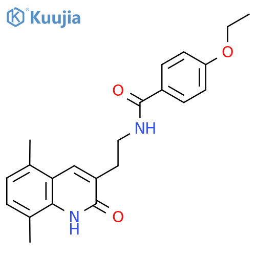 N-2-(5,8-dimethyl-2-oxo-1,2-dihydroquinolin-3-yl)ethyl-4-ethoxybenzamide structure