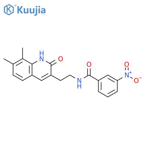 N-2-(7,8-dimethyl-2-oxo-1,2-dihydroquinolin-3-yl)ethyl-3-nitrobenzamide structure